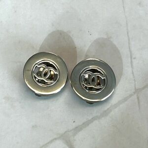 CHANEL Silver Clip-on Earrings